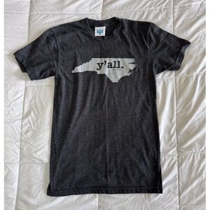 New The Home. T Womens Grey Short Sleeve Shirt Size XS North Carolina Y'all NWOT